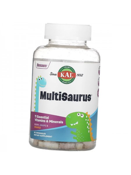 Мультивітаміни та мінерали для дітей MultiSaurus Vitamins&Minerals KAL 90таб Ягоди-апельсин-виноград