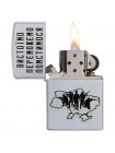 Запальничка бензинова Zippo 205 Classic street chrome з гравіюванням Вістоемо Переможно Поміститься (205 VP)