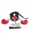 Нашийник з наручниками кляпом і повідцем Roomfun Breathable Ball Gag Restraint