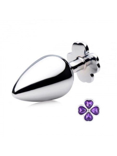 Анальна пробка Metal Clover Butt Plug Jewelry Large Purple Bdsm4u