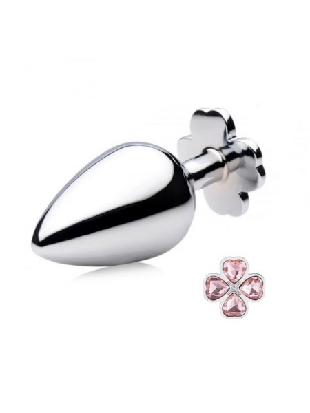 Анальний корок Metal Clover Butt Plug Jewelry Large Pink Bdsm4u