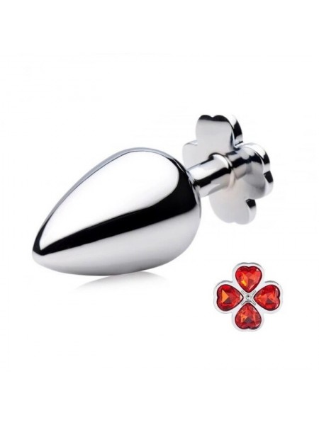 Анальний корок Metal Clover Butt Plug Jewelry Large Red Bdsm4u