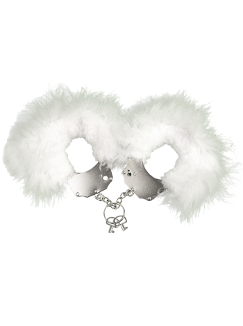 Наручники з білим оздобленням Adrien Lastic Handcuffs White (AD30310)