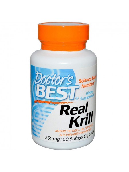 Олія криля Real Krill Doctor's Best 350 мг 60 капсул (214)