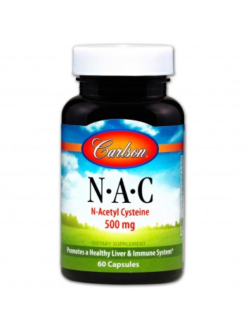 Ацетилцистеїн АЦЦ N·A·C Carlson Labs 500 мг 60 капсул (1501)