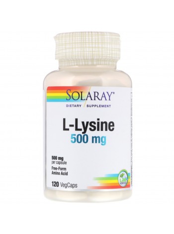 L-лізин L-Lysine Solaray 500 мг 120 капсул
