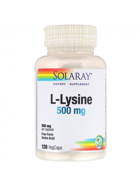 L-лізин L-Lysine Solaray 500 мг 120 капсул