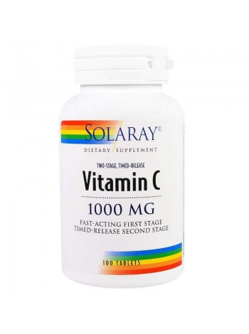 Вітамін C двофазне вивільнення Vitamin C Solaray 1000 мг 100 таблеток