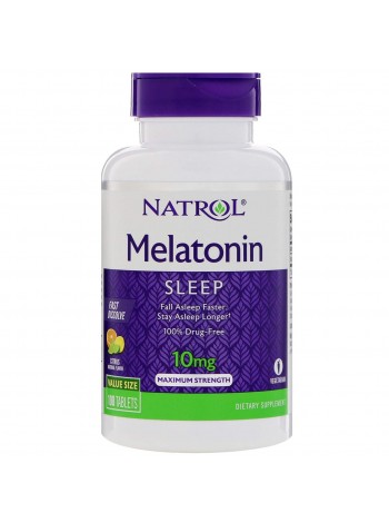 Мелатонін, Natrol, цитрусовий пунш, Melatonin, 10 мг, 100 таблеток (24697)