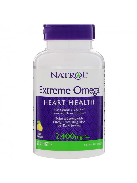 Омега Extreme Natrol лимон 2.400 мг 60 кап. (28903)