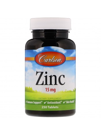 Цинк Zinc Carlson Labs 15 мг 250 таб.