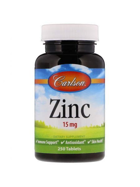 Цинк Zinc Carlson Labs 15 мг 250 таб.