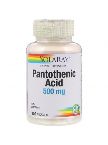Пантотенова кислота Pantothenic Acid Solaray 500 мг 100 вегетаріанських капсул