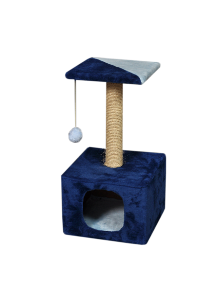 Будиночок-когтеточка (драпка) Мур-Мяу "КотеДж" у джутовій мотузці Синьо-блакитний