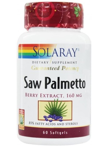 Зі пальметто екстракт ягід Saw Palmetto Solaray 160 мг 60 гелевих капсул