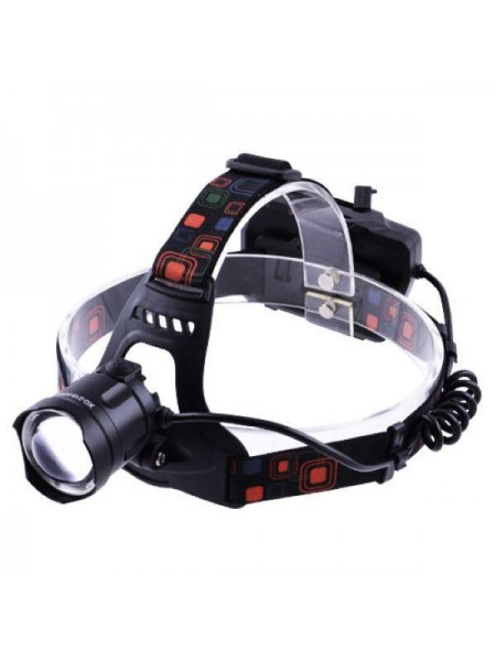 Ліхтар налобний XQ-218-HP50 ЗП micro USB 3x18650 power bank signal light zoom Чорний
