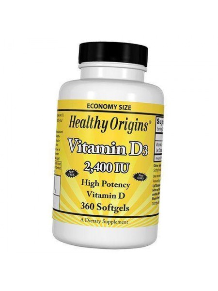 Вітамін Д3 Vitamin D3 2400 Healthy Origins 360гелкапс (36354033)