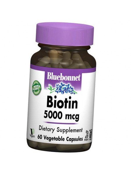 Біотин Biotin 5000 Bluebonnet Nutrition 60вігкапс (36393003)
