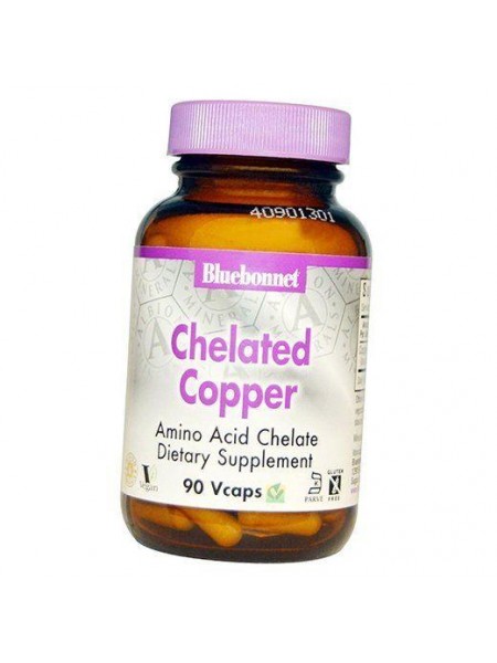 Хелатна Мідь Chelated Copper Bluebonnet Nutrition 90вігкапс (36393057)