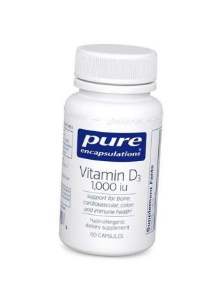 Вітамін Д3 Vitamin D3 1000 Pure Encapsulations 60капс (36361062)