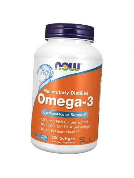 Молекулярно дистильована Омега 3 Omega-3 1000 Now Foods 200гелкапс (67128007)