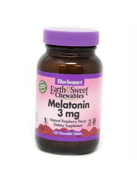 Жувальний Мелатонін Chewables Melatonin 3 Bluebonnet Nutrition 120таб Малина (72393011)