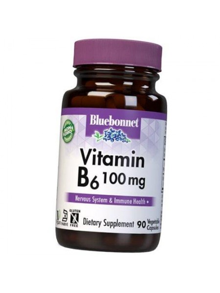 Вітамін В6 (Піридоксин) Vitamin B6 100 Bluebonnet Nutrition 90вегкапс (36393113)