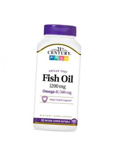 Риб'ячий жир Омега 3 для серця Fish Oil 1200 21st Century 90 грілкапс (67440006)