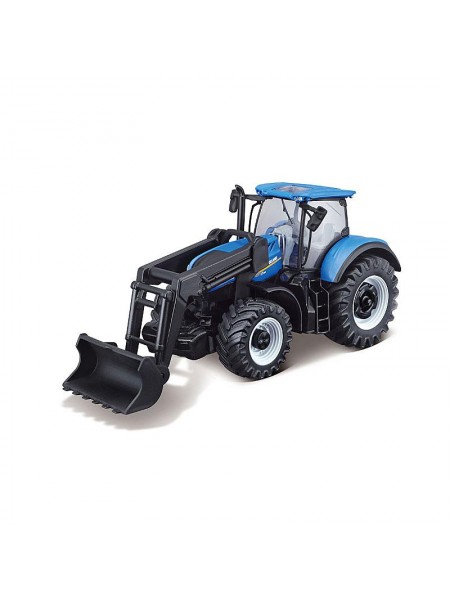 Іграшковий трактор з навантажувачем у наборі Bburago 1:32 Чорно-синій (KD113913)