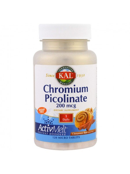Піколінат хрому зі смаком булочки з корицею Chromium Picolinate KAL 120 таблеток