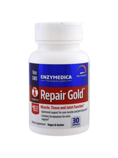 Ферменти для м'язів суглобів тканин Repair Gold Enzymedica для веганів 30 капсул
