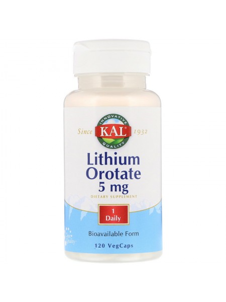 Літій Lithium Orotate KAL 5 мг 120 капсул