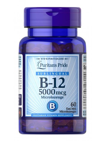 Вітамін B-12Vitamin B-12 Puritan's Pride сублінгвальний 5000 мкг 60 мікропастилок