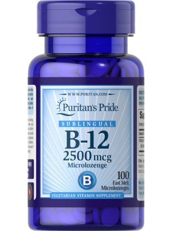 Вітамін B-12Vitamin B-12 Puritan's Pride сублінгвальний 2500 мкг 100 мікропастилок