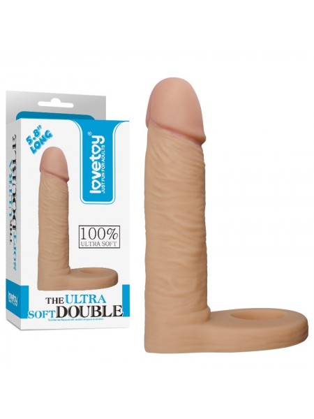 Насадка на член з анальним стимулятором The Ultra Soft Double Lovetoy