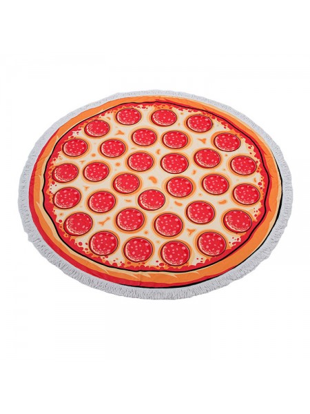 Пляжний рушник SUNROZ Pizza кругле покривало Піца 150 см (SUN0880)