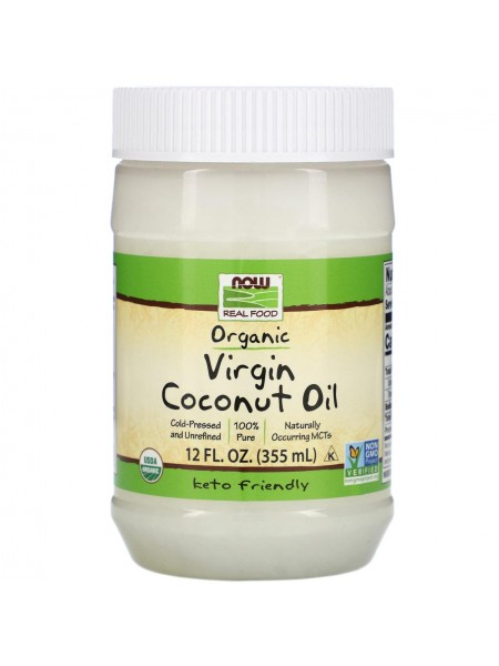 Кокосова олія Coconut Oil Now Foods Real Food першого пресування органічна 355 мл