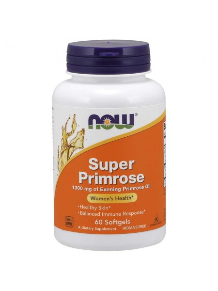 Олія вечірньої примули Super Primrose Now Foods 1300 мг 60 капсул