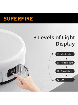 Ліхтар для кемпінгу акумуляторний SuperFire T25 400 Lumen IP42
