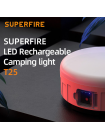 Ліхтар для кемпінгу акумуляторний SuperFire T25 400 Lumen IP42
