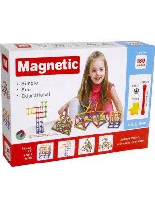 Конструктор Magnetic магнітний 180 деталей різнобарвний JH8946
