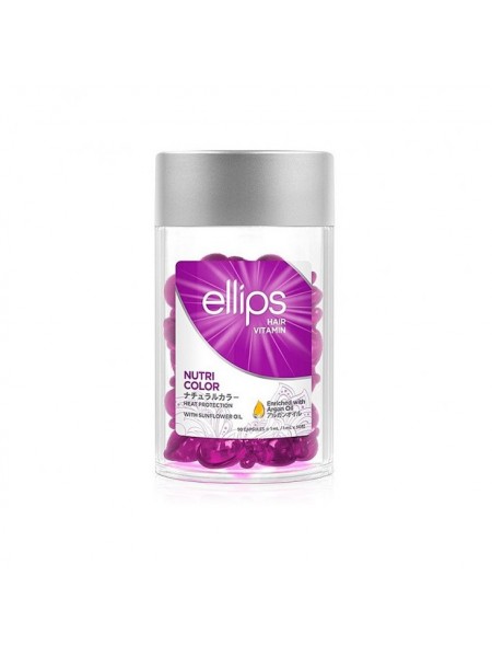 Вітаміни-олія для волосся Сяйво кольору Nutri color with triple care Ellips 50 шт.