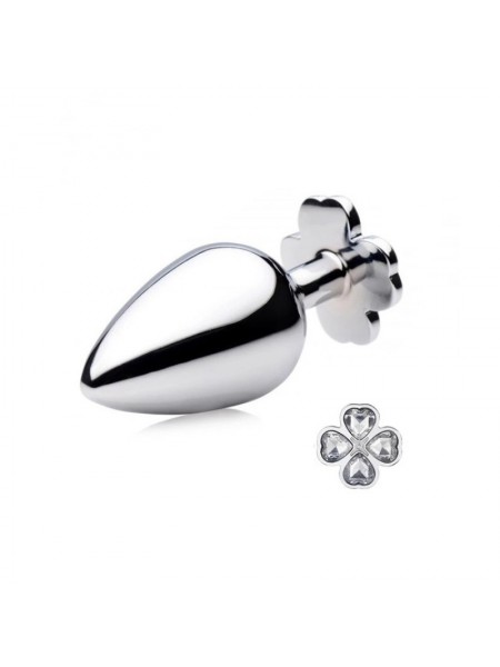 Анальна пробка Metal Clover Butt Plug Jewelry Small Clear Bdsm4u