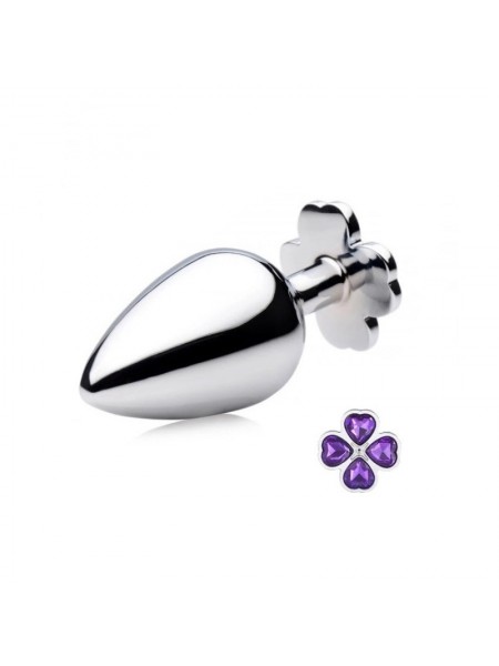 Анальна пробка Metal Clover Butt Plug Jewelry Small Purple Bdsm4u