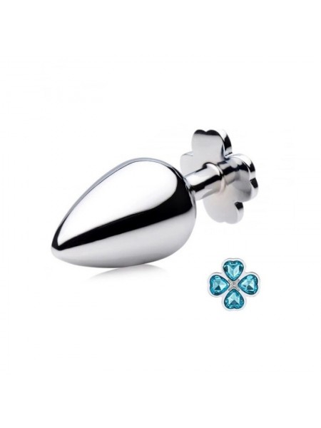 Анальна пробка Metal Clover Butt Plug Jewelry Small Blue Bdsm4u