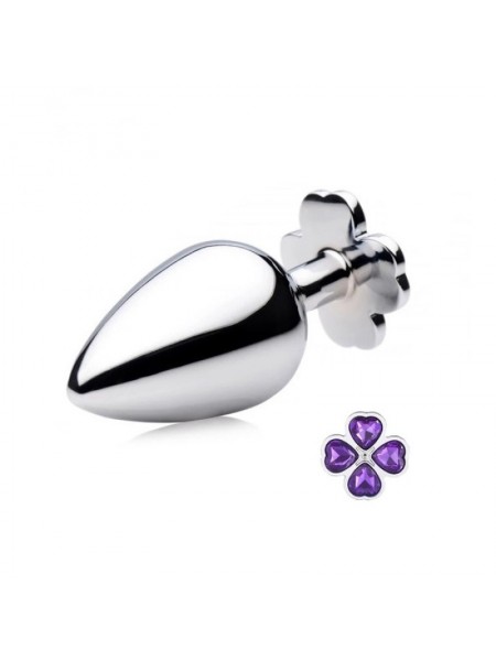 Анальна пробка Metal Clover Butt Plug Jewelry Medium Purple Bdsm4u