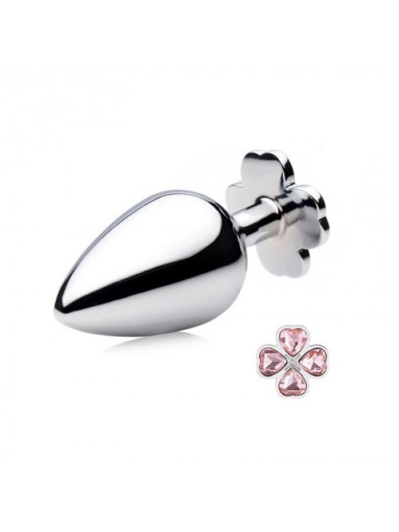 Анальна пробка Metal Clover Butt Plug Jewelry Medium Pink Bdsm4u