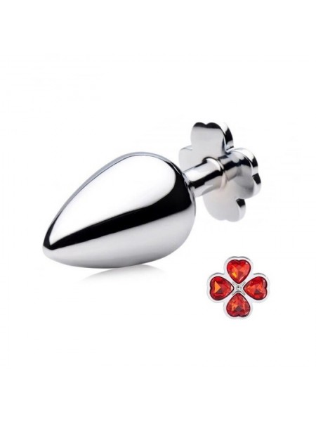 Анальна пробка Metal Clover Butt Plug Jewelry Medium Red Bdsm4u