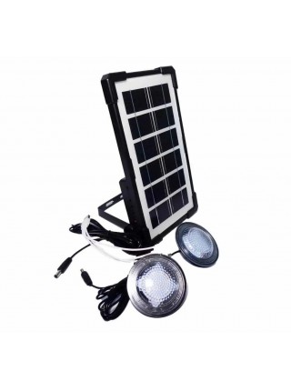 Портативна система освітлення GDTimes GD-07a 2 LED-лампи + сонячна панель із прожектором 3000 mAh