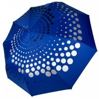 Складана парасолька напівавтомат з абстрактним принтом від Срібний дощ антивітер колір синій 022-309-1